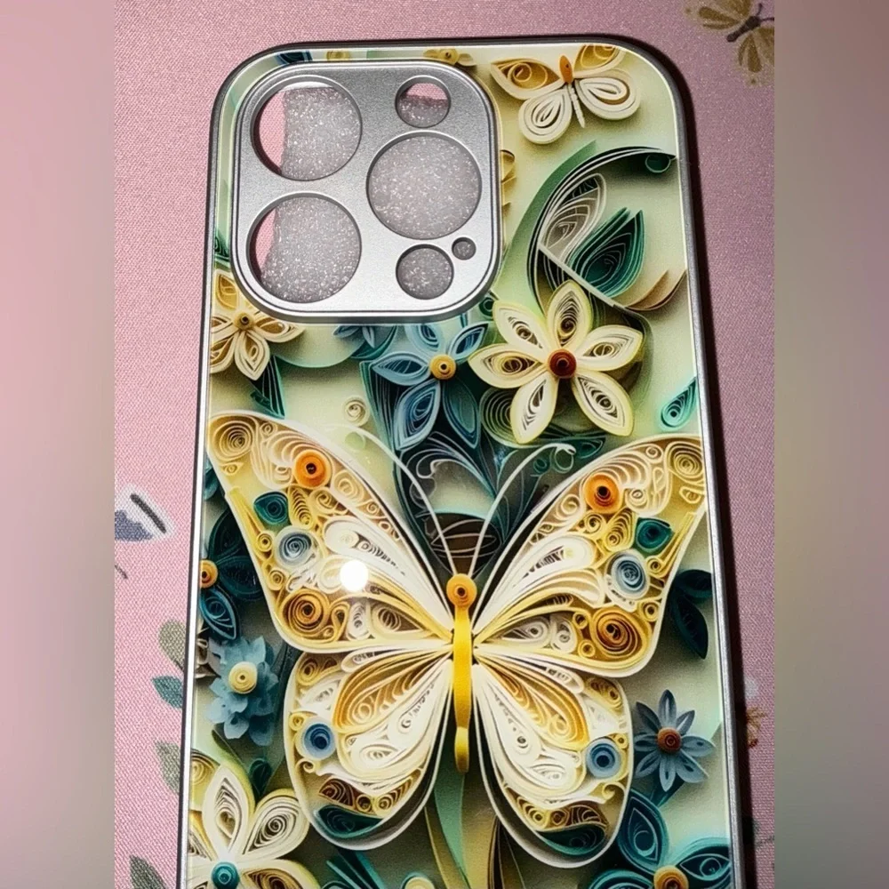 Floral Butterfly Phone Case - Multicolor-I Phone 15 Pro